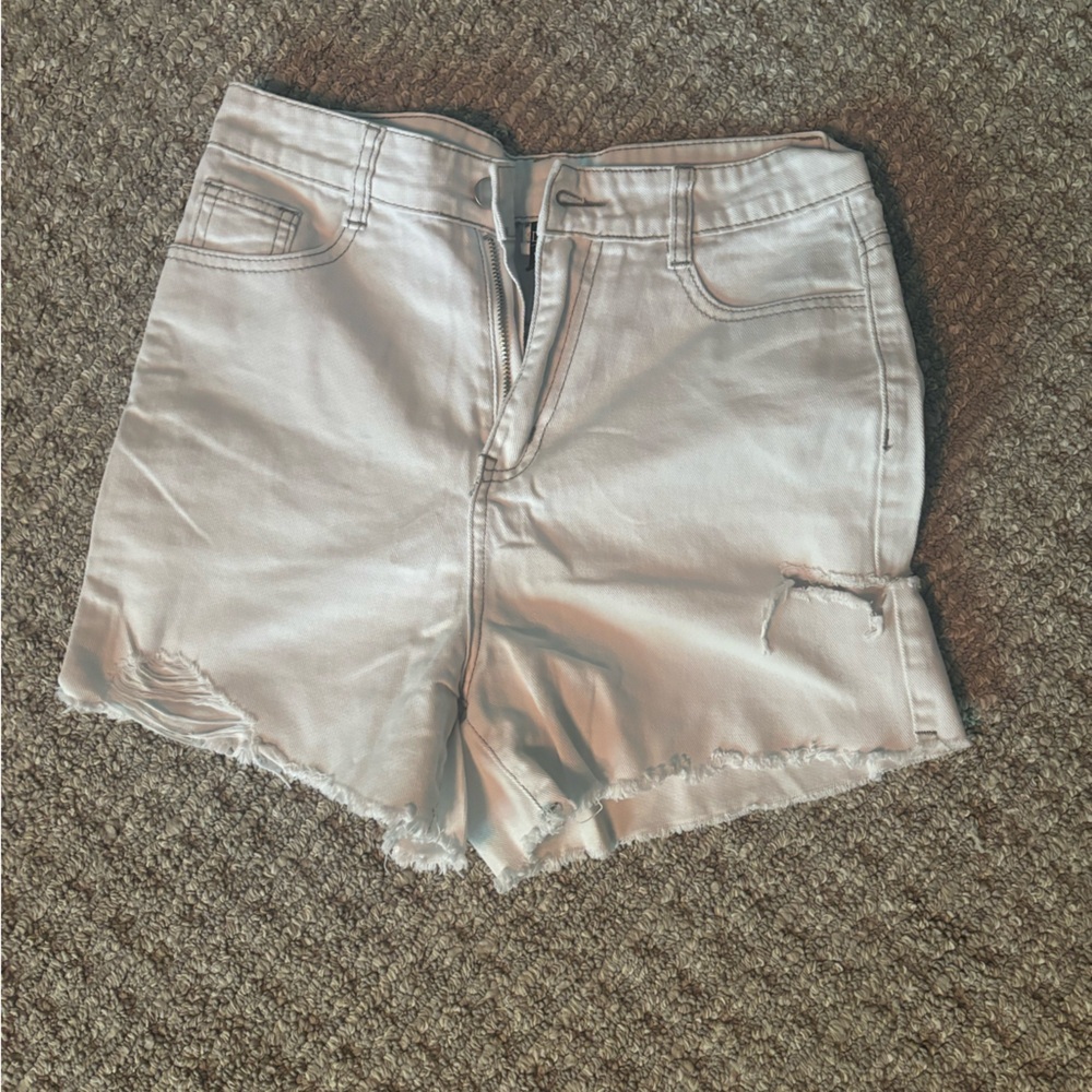 White denim shorts